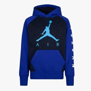 Nike Jordan Jumpman Air Speckle Boys' Hooded Sweatshirt Blue Size 5-6 yrs NWT‎